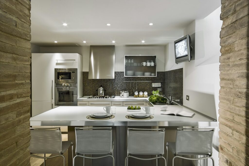 Interiors of the Kitchen in a Modern Apartment