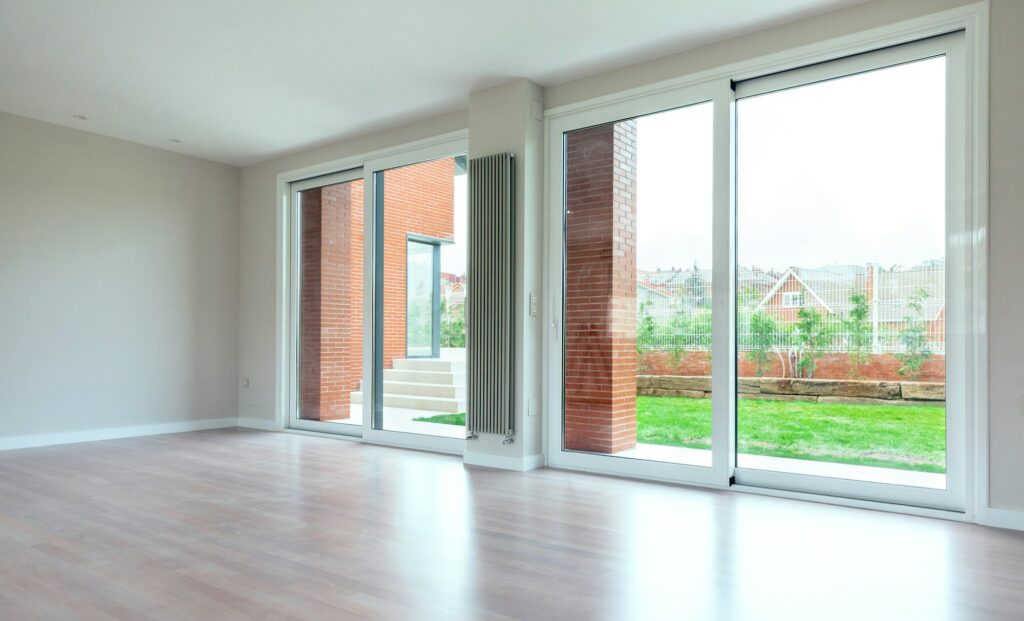 Large living room with large windows